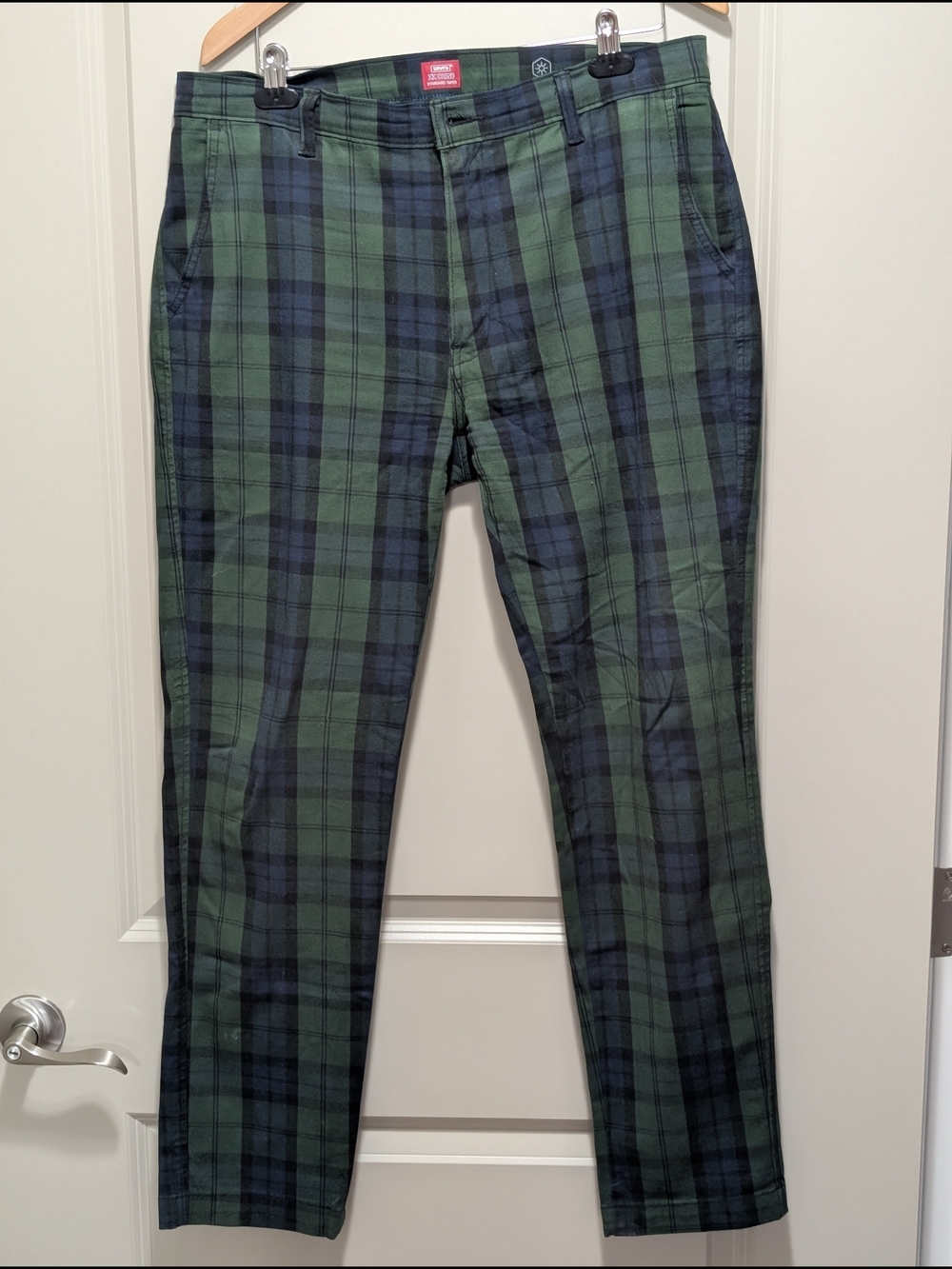 Levi's Green & Navy Plaid Chinos